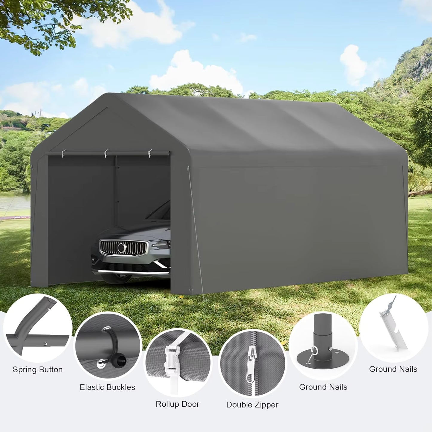 Carpot Canopy 10x20 Heavy Duty With Waterproof UV Resistant Removable Sidewalls